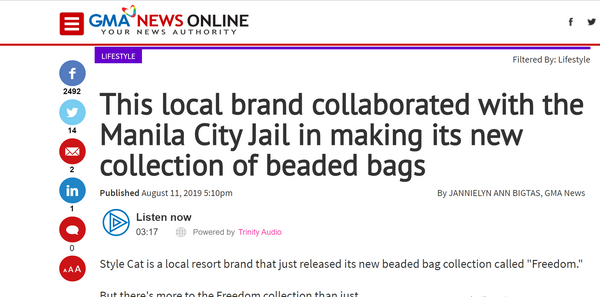 GMA NEWS: SC collaborated with Manila City Jail in making its new collection of beaded bags