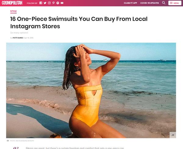COSMO: 16 One-Piece Swimsuits You Can Buy From Local IG Stores