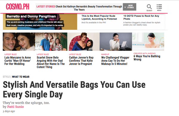 COSMO PH: Stylish Versatile Bags For Everyday